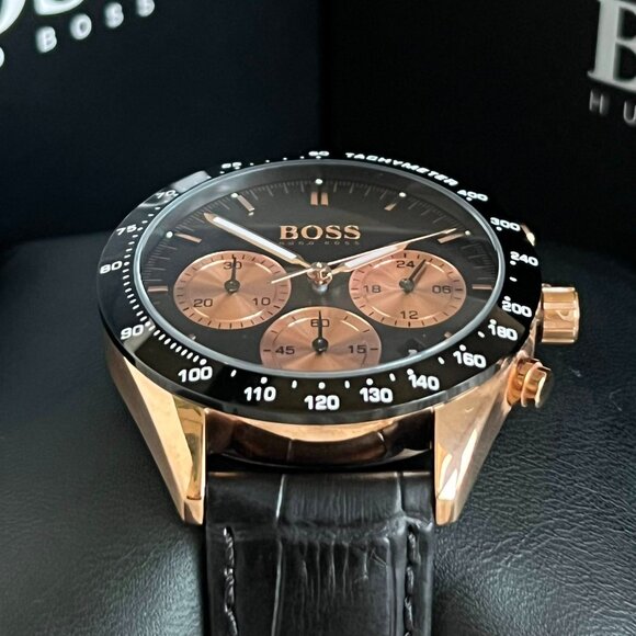 Hugo Boss Men’s Talent Black Leather Chronograph Watch (HB1513580) NEW - Picture 6 of 12